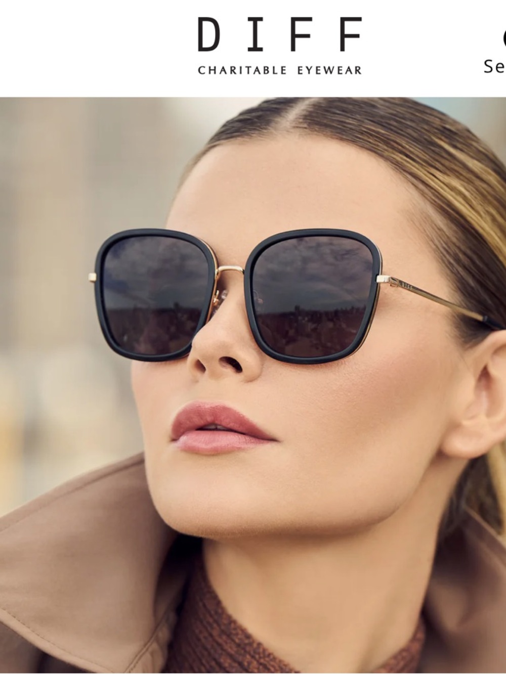 DIFF Eyewear Genevive Gold Frame Sunglasses